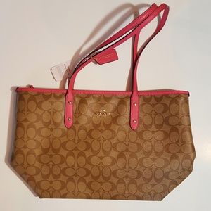 Coach Pink and Brown Handbag
